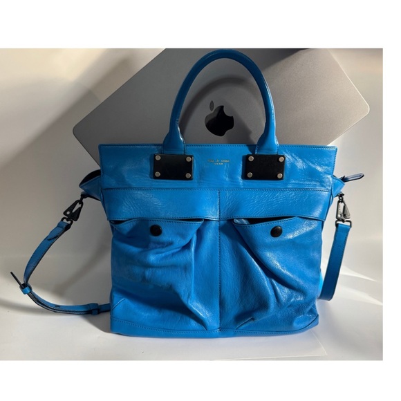 Rag & Bone Pilot Bag Large Blue Leather Work Tote - Picture 6 of 6